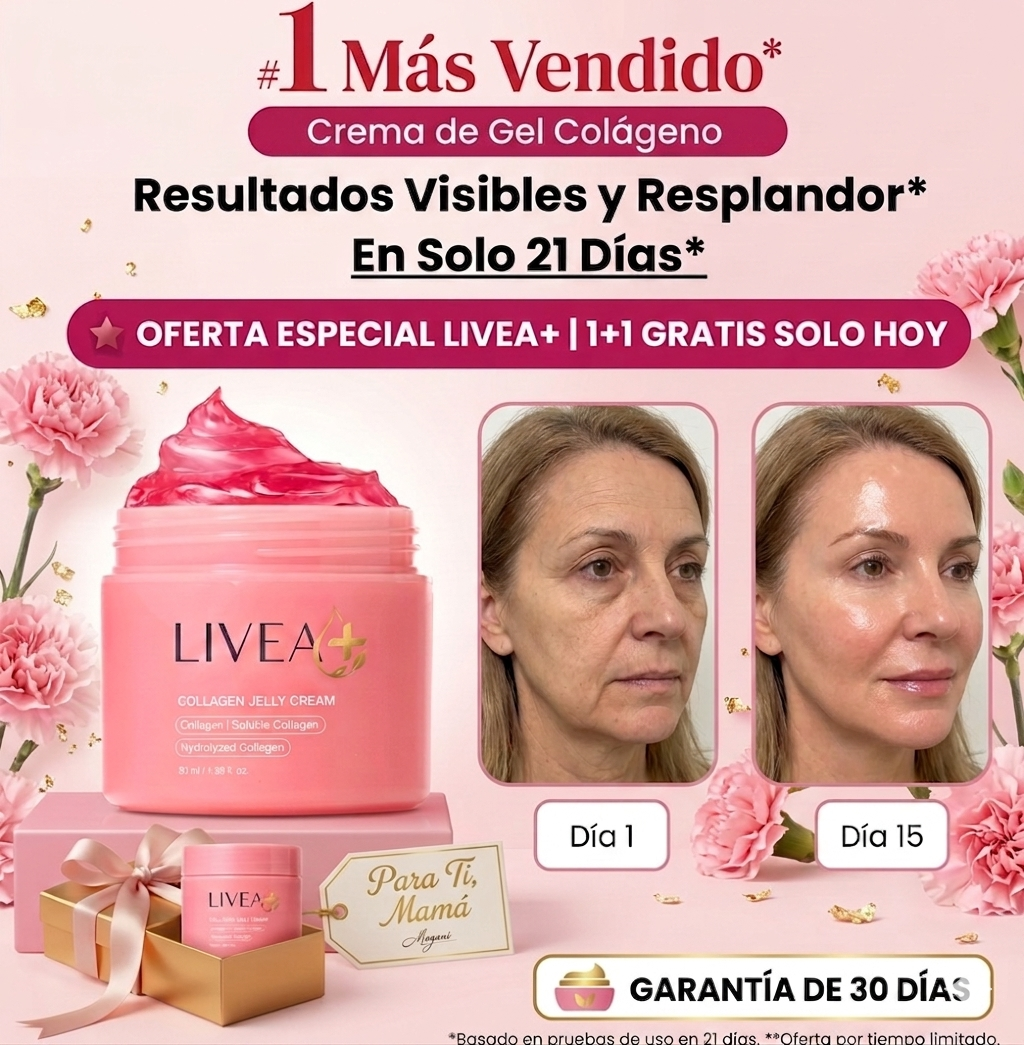 Gelatina Colágenos, elimina tus arrugas en 21 días | LIVEA+